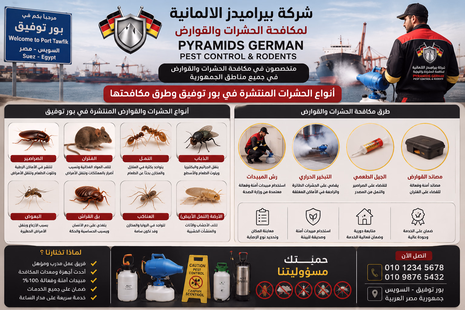أنواع الحشرات المنتشرة في بور توفيق وطرق مكافحتها