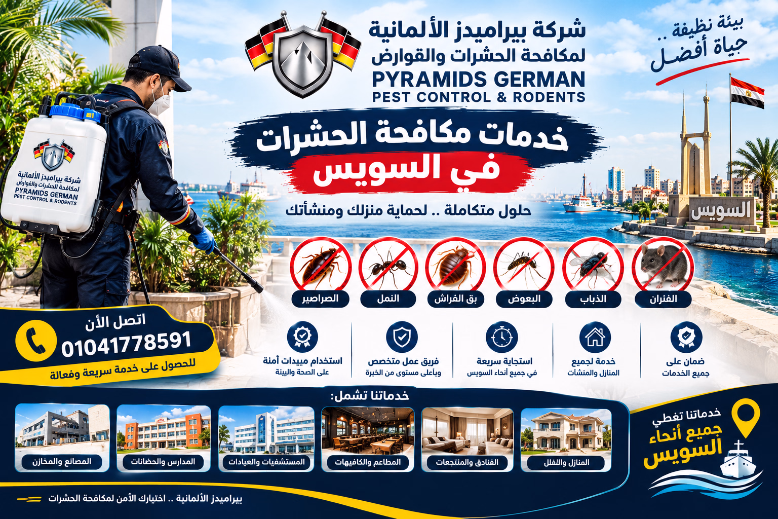 خدمات شركة مكافحة حشرات في السويس
