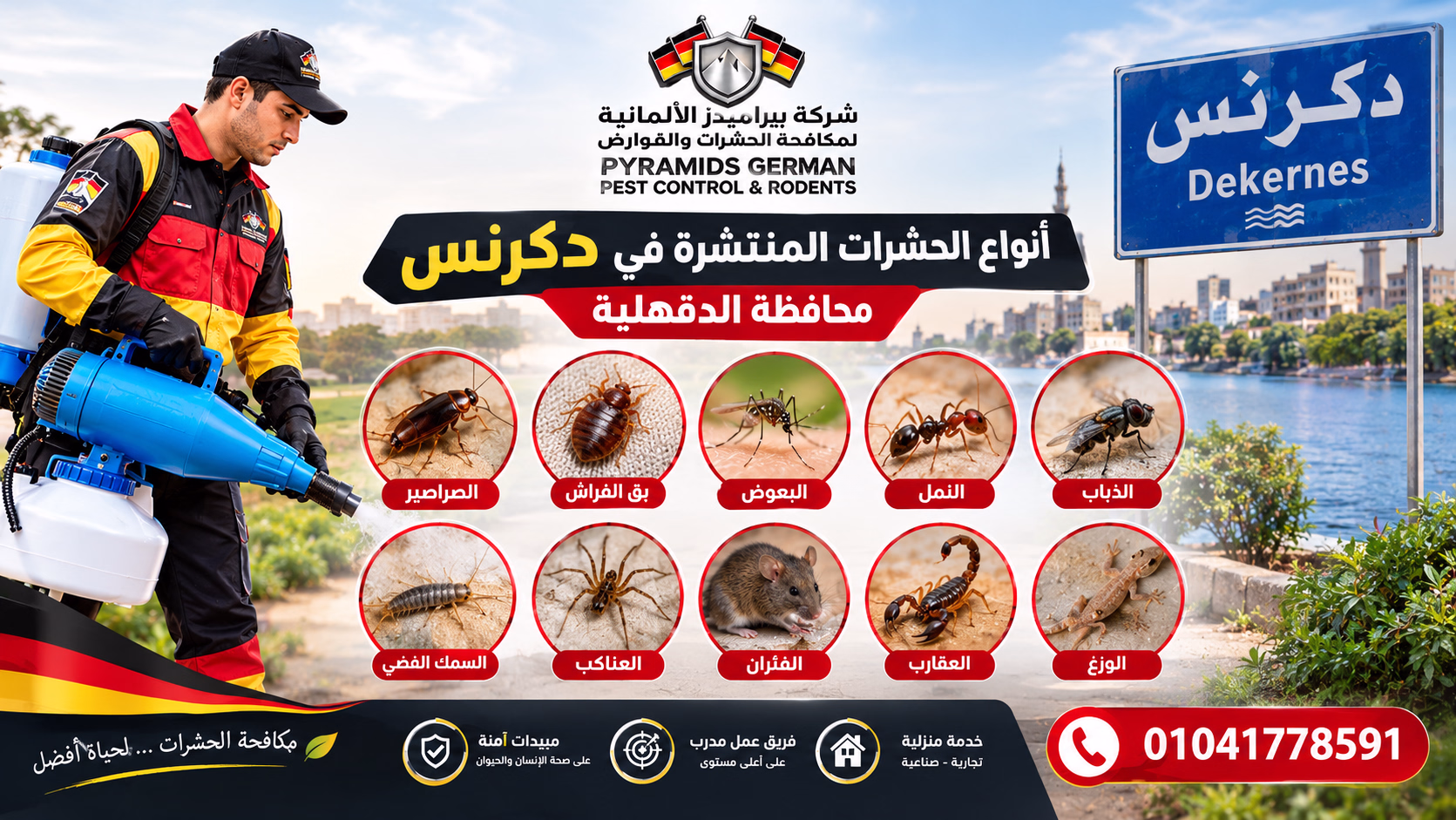 أنواع الحشرات المنتشرة في دكرنس محافظة الدقهلية