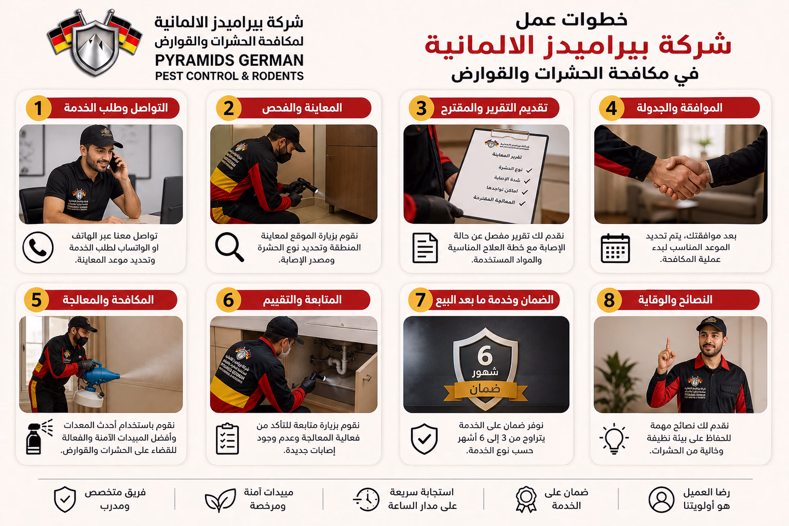 عملية مكافحة الحشرات مع بيراميدز الألمانية في السنبلاوين بتمشي على 5 خطوات