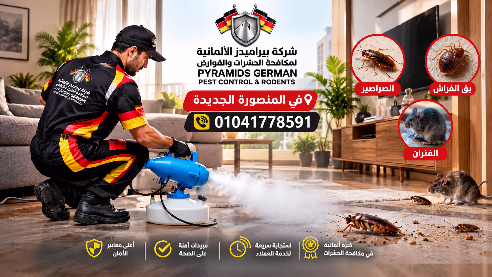 شركة مكافحة حشرات في المنصورة الجديدة